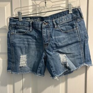 Madewell Blue Jean Shorts Distressed Cut-Off Style